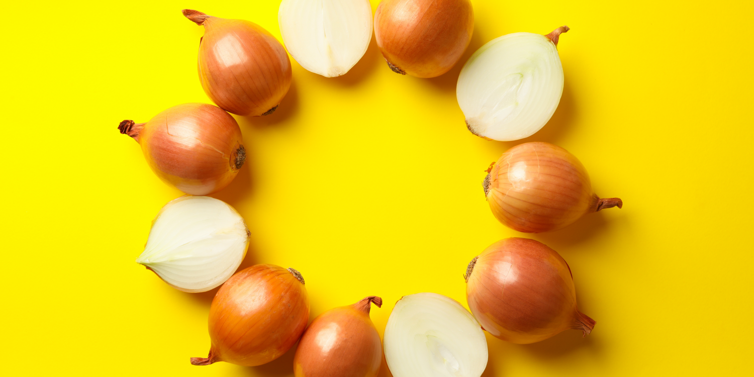 canva ein Kreis, der aus Zwiebeln gebildet wurde