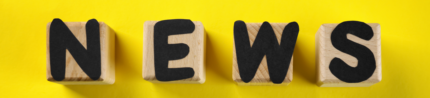 canva In schwarzen Buchstaben steht das Wort 'News' geschrieben